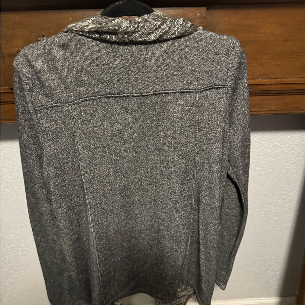 Lucky Brand Gray Draped Cardigan Sweater - Picture 2 of 3